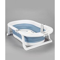 Babyhug Foldable Bath Tub with Printed Cushion - Blue