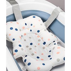 Babyhug Foldable Bath Tub with Printed Cushion - Blue