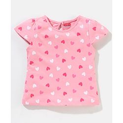 Babyhug Cotton Short Sleeves Tees with Graphics & Frill Detailing Pack of 5 - Blue & Pink