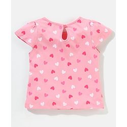 Babyhug Cotton Short Sleeves Tees with Graphics & Frill Detailing Pack of 5 - Blue & Pink