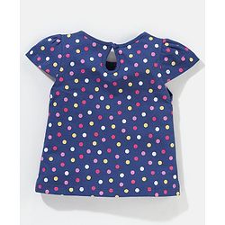Babyhug Cotton Short Sleeves Tees with Graphics & Frill Detailing Pack of 5 - Blue & Pink