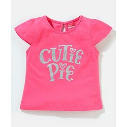 Babyhug Cotton Short Sleeves Tees with Graphics & Frill Detailing Pack of 5 - Blue & Pink