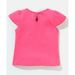Babyhug Cotton Short Sleeves Tees with Graphics & Frill Detailing Pack of 5 - Blue & Pink