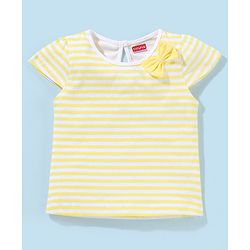 Babyhug Cotton Short Sleeves Tees with Graphics & Frill Detailing Pack of 5 - Blue & Pink