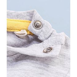 Babyhug Half Sleeves Cotton T-Shirt & Shorts Set Stripes & Dino Print - White & Blue