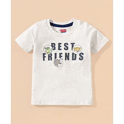 Babyhug Half Sleeve Printed T-Shirt and Shorts  Lion & Text Print - White Blue