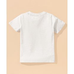 Babyhug Half Sleeve Printed T-Shirt and Shorts  Lion & Text Print - White Blue