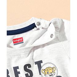 Babyhug Half Sleeve Printed T-Shirt and Shorts  Lion & Text Print - White Blue