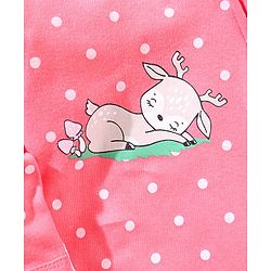 Babyhug Cotton Full Sleeves Sleepsuit Deer & Dot Print- Pink