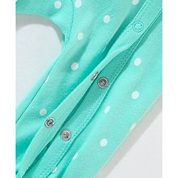 Babyhug Cotton Full Sleeves Sleep Suit Deer & Polka Dots Printed - Green
