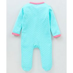 Babyhug Cotton Full Sleeves Sleep Suit Llama & Bird Print- Blue