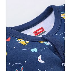 Babyhug Cotton Full Sleeves Sleep Suit Space Print- Blue