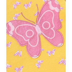 Babyhug Cotton Knit Full Sleeves Footed Sleepsuit Butterfly Print - Yellow