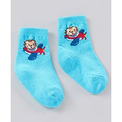 Cute Walk by Babyhug Anti Bacterial Ankle Length Striped Socks Pack of 3 - Blue Red