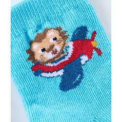 Cute Walk by Babyhug Anti Bacterial Ankle Length Striped Socks Pack of 3 - Blue Red
