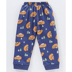 Babyhug Cotton Full Sleeves Night Suit Bear Print- Blue