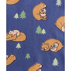 Babyhug Cotton Full Sleeves Night Suit Bear Print- Blue