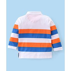 Babyhug Cotton Full Sleeves T-Shirt with Graphic Print - White & Blue