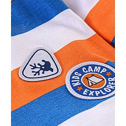 Babyhug Cotton Full Sleeves T-Shirt with Graphic Print - White & Blue