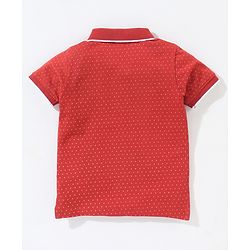 Babyhug Cotton Half Sleeves Polo T-Shirt Printed With Graphic - Maroon