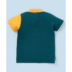 Babyhug Cotton Jersey Knit Half Sleeves Cut & Sew Polo T-Shirt - Yellow & Green