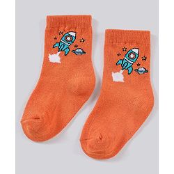 Cute Walk by Babyhug Ankle Length Anti Bacterial Space Theme Socks Pack Of 3 - Blue White