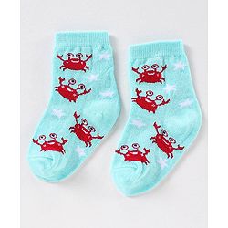 Cute Walk by Babyhug Anti Bacterial Ankle Length Non Terry Striped Socks Star Print Pack of 3 - Blue White