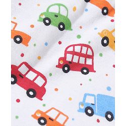 Babyhug Cotton Half Sleeves Knit Boys Shirt Car & Bus Print - White