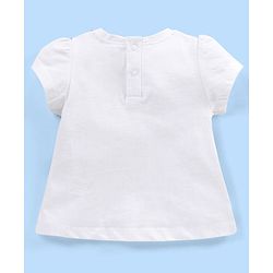 Babyhug 100% Cotton Knit Half Sleeves T-Shirt Minnie Mouse Print - White