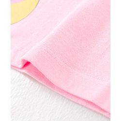 Babyhug Frill Sleeves Tee With Winnie The Pooh Print & Frill Detailing- Pink