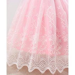 Babyhug Woven Sleeveless Party Frock with Embroidered & Sequines - Pink