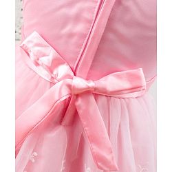Babyhug Woven Sleeveless Party Frock with Embroidered & Sequines - Pink