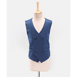 Babyhug Lycra Blend Full Sleeves Party Suit Ship Print- Blue & Grey