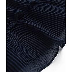 Babyhug Sleeveless Ruffled Layered Frock in Pleated Georgette - Navy