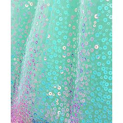 Babyhug Sleeveless Party Frock with Sequinned Detailing and Bow Applique - Mint Green