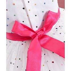 Babyhug Sleeveless Frock Star Sticker Print - White