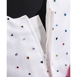 Babyhug Sleeveless Frock Star Sticker Print - White