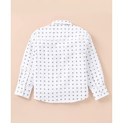 Babyhug Lycra Blend Full Sleeves Shirt & Trousers With A Suspender & Hat Checked- White & Grey