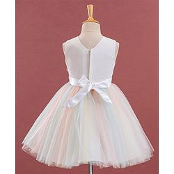 Babyhug Sleeveless Party Wear Frock Floral Embroidery - Multicolour