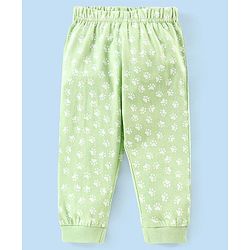Babyhug Cotton Knit Full Sleeves Night Suit Bear Print - Green