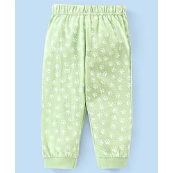 Babyhug Cotton Knit Full Sleeves Night Suit Bear Print - Green