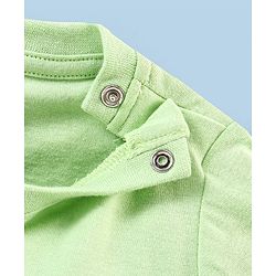 Babyhug Cotton Knit Full Sleeves Night Suit Bear Print - Green