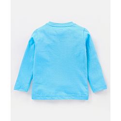 Babyhug Cotton Full Sleeves Night Suit Dino & Stripes Print- Blue