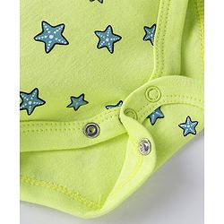 Babyhug 100% Cotton Half Sleeves Onesie Stars Print- Green