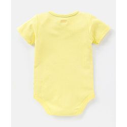 Babyhug 100% Cotton Half Sleeves Onesie Zebra Print - Yellow