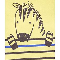 Babyhug 100% Cotton Half Sleeves Onesie Zebra Print - Yellow