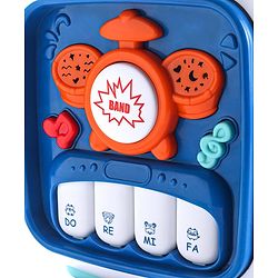 Babyhug Premium All In One Activity Cube| Educational & Learning Activity Toy |6 Interactive Sides of Play with Animals, Birds, Shape Sorter, Clock, Gears and Beads, Piano and Flash Drum and Learn to Drive Functions| BIS Certified| 3 Years+