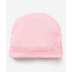 Babyhug 100% Cotton Caps With Bow & Ear Applique Polka Dot Print Pack of 2 Pink - Diameter 16 cm