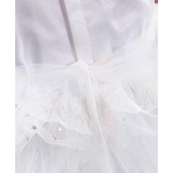 Babyhug Sleeveless Ruffled Lace Party Frock - Ivory