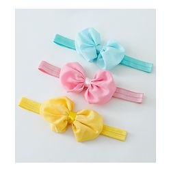 Babyhug Bow Applique Headbands Pack of 3 - Multicolor